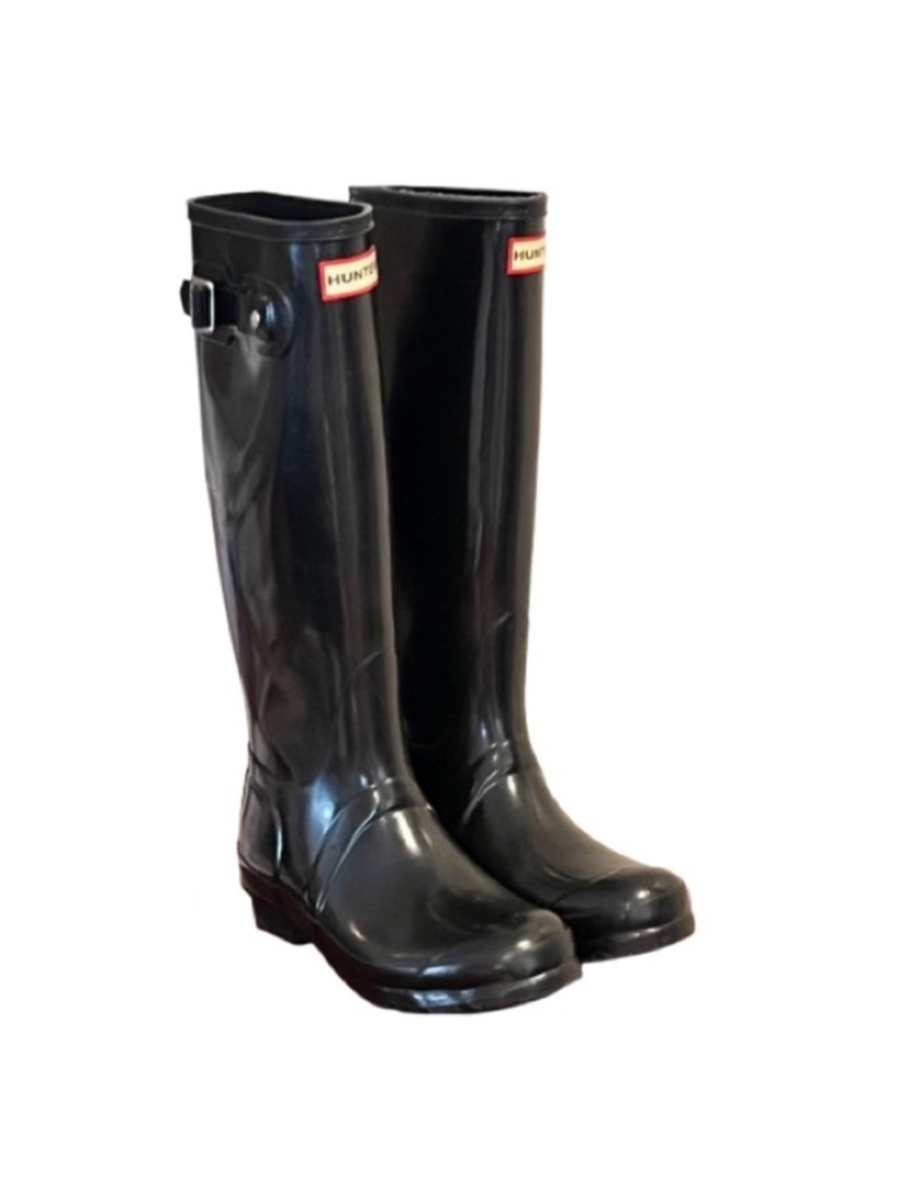 Hunter- Women's Original Tall Gloss
Rain Boots. Black Size: 6